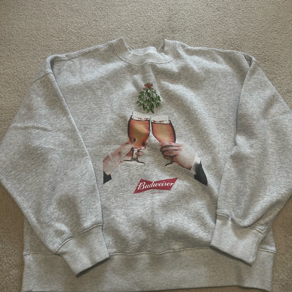 Abercrombie Budweiser Gray Sweatshirt